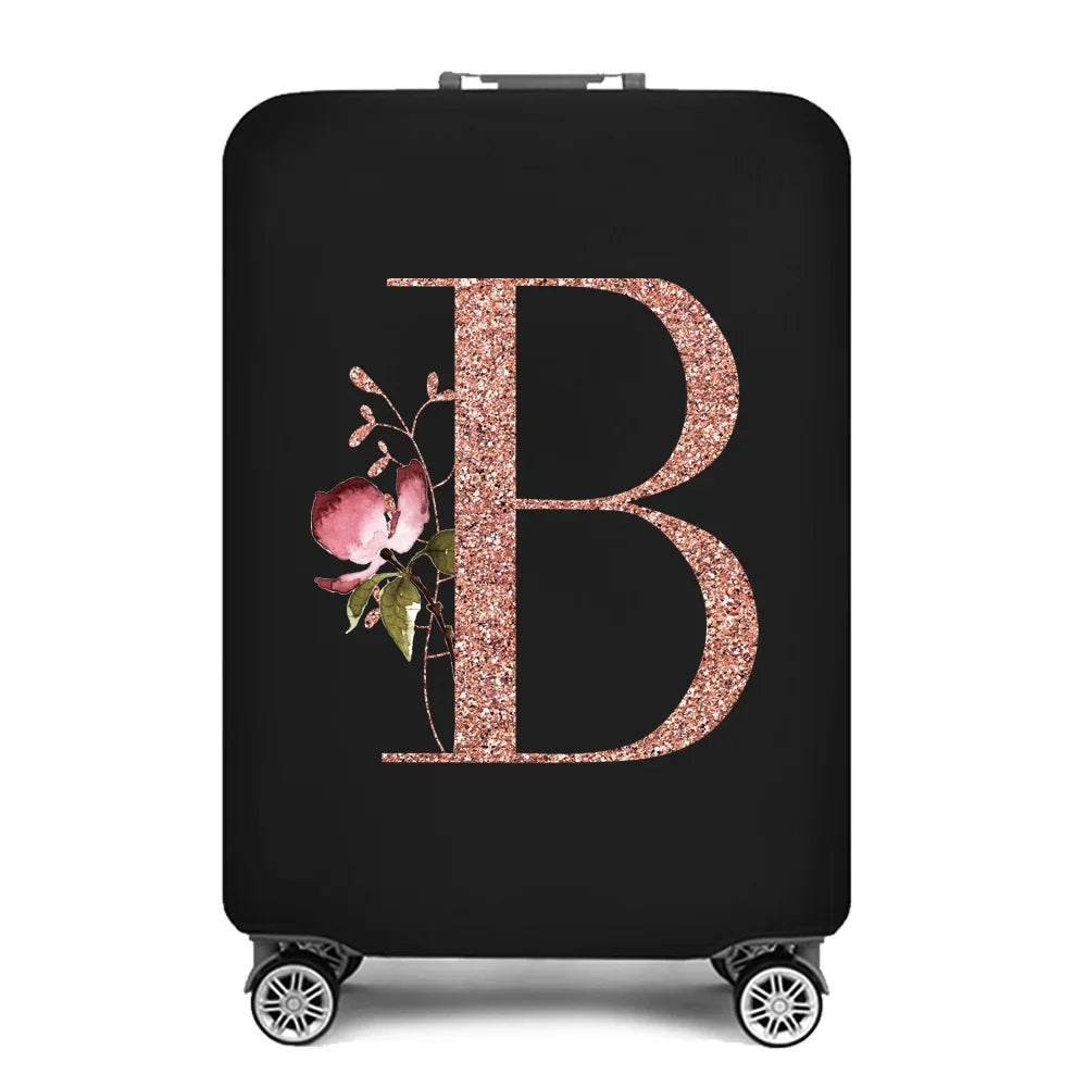 2023 Fashion Rose Gold 26 Letters Luggage Cover Protective Suitcase Case Trolley Travel Essentials Dust Covers for 18-32 Inch