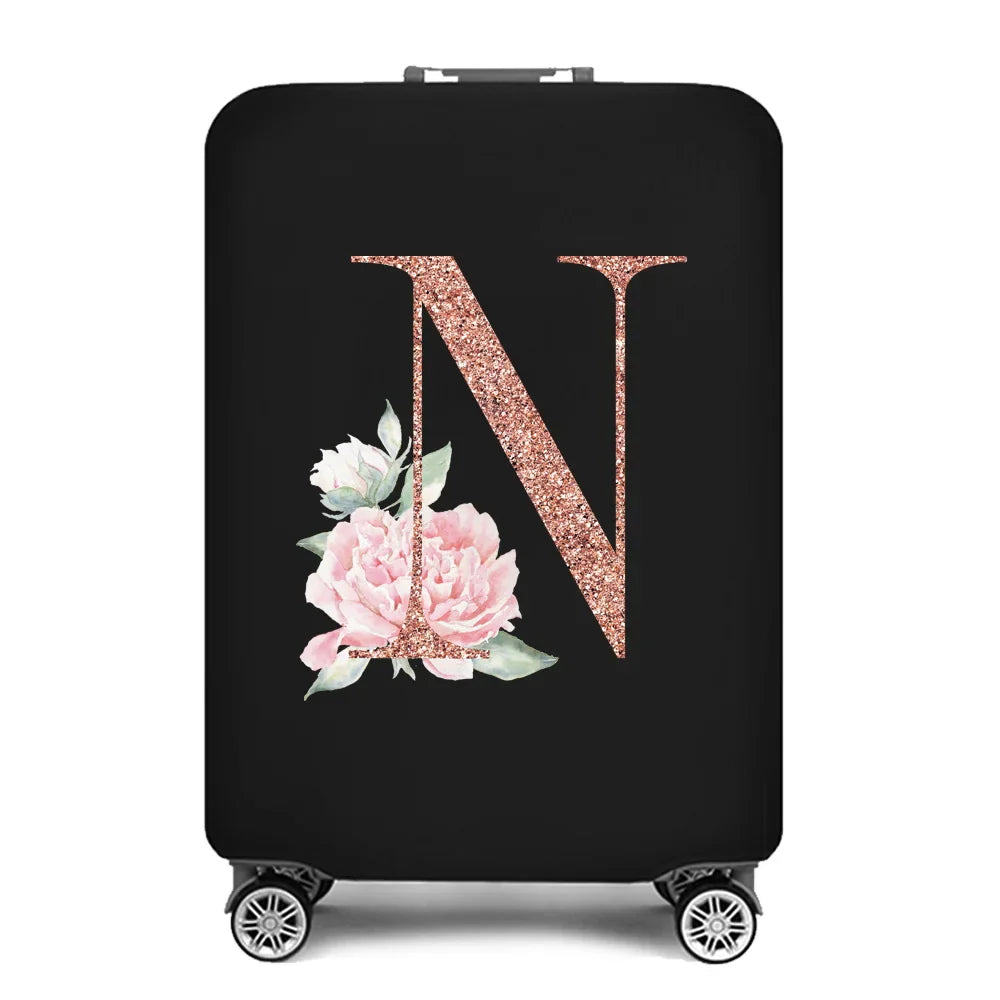 2023 Fashion Rose Gold 26 Letters Luggage Cover Protective Suitcase Case Trolley Travel Essentials Dust Covers for 18-32 Inch