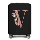 2023 Fashion Rose Gold 26 Letters Luggage Cover Protective Suitcase Case Trolley Travel Essentials Dust Covers for 18-32 Inch