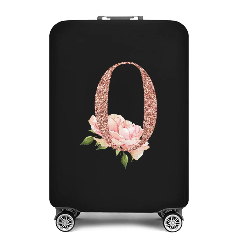 2023 Fashion Rose Gold 26 Letters Luggage Cover Protective Suitcase Case Trolley Travel Essentials Dust Covers for 18-32 Inch