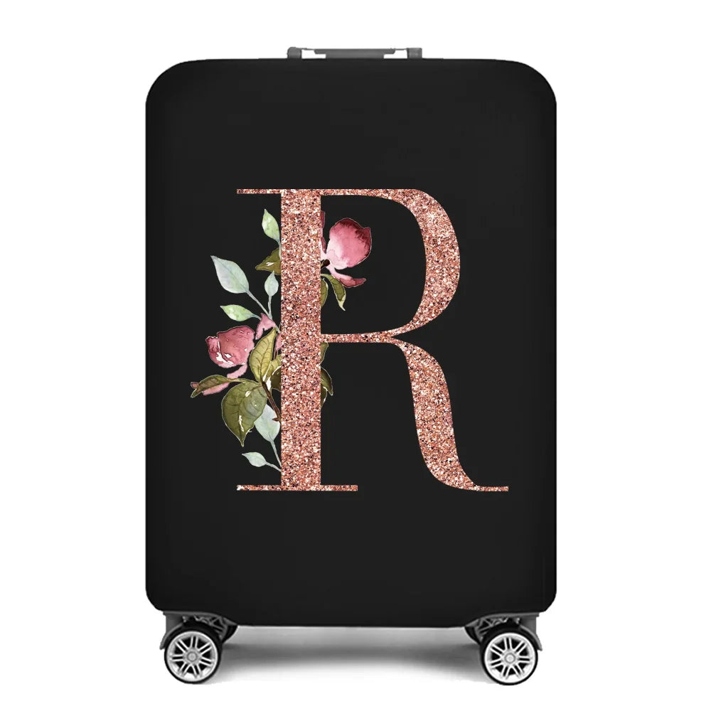 2023 Fashion Rose Gold 26 Letters Luggage Cover Protective Suitcase Case Trolley Travel Essentials Dust Covers for 18-32 Inch