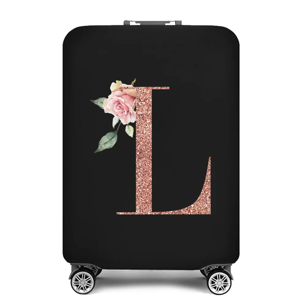 2023 Fashion Rose Gold 26 Letters Luggage Cover Protective Suitcase Case Trolley Travel Essentials Dust Covers for 18-32 Inch