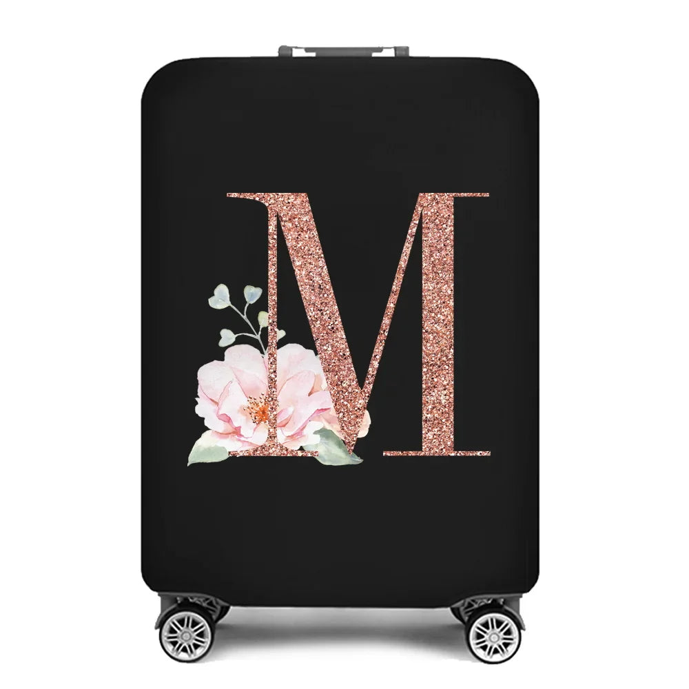 2023 Fashion Rose Gold 26 Letters Luggage Cover Protective Suitcase Case Trolley Travel Essentials Dust Covers for 18-32 Inch