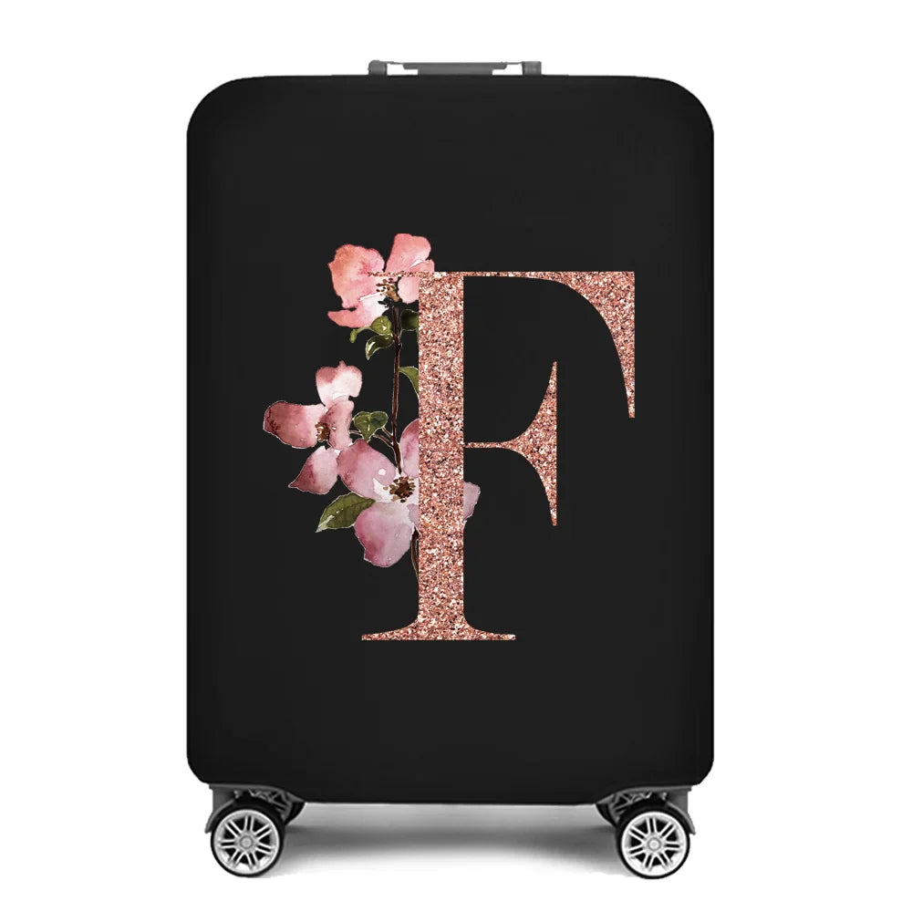 2023 Fashion Rose Gold 26 Letters Luggage Cover Protective Suitcase Case Trolley Travel Essentials Dust Covers for 18-32 Inch