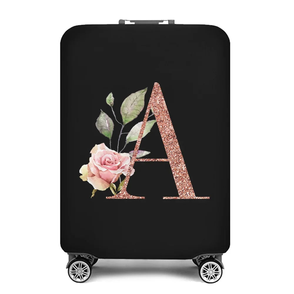 2023 Fashion Rose Gold 26 Letters Luggage Cover Protective Suitcase Case Trolley Travel Essentials Dust Covers for 18-32 Inch