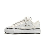 2023 Footwear Mmy Maison Mihara Yasuhiro Top Sneakers Flats Unisex Canvas Trainer Lace-up Trim Shaped Toe Women Luxury Designers