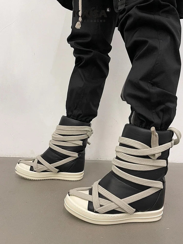 2023 High Top Sneakers Platform Corss Tied Men's casual boot Shoes Women Sneakers Designed Causal Flats Ankle Botas Size 44