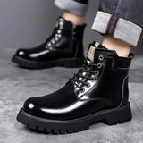 2023 Hot Sale Cowhide British Retro High Top Work Boots New Men‘s Boots High Top Boots Polished Leather Shoes Men Ankle Boots