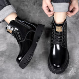 2023 Hot Sale Cowhide British Retro High Top Work Boots New Men‘s Boots High Top Boots Polished Leather Shoes Men Ankle Boots