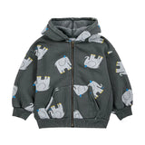 2023 Ins BC Autumn and Winter New Product Boys and Girls Cartoon Pattern Plushed Warm Children's Sweater Hooded Clothing