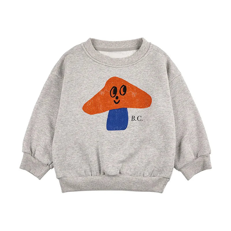 2023 Ins BC Autumn and Winter New Product Boys and Girls Cartoon Pattern Plushed Warm Children's Sweater Hooded Clothing