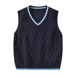 2023 Ins New Fashion Boys Sweater Vest Children Autumn Winter Vest Knit Sweater Plaid Boys Vest