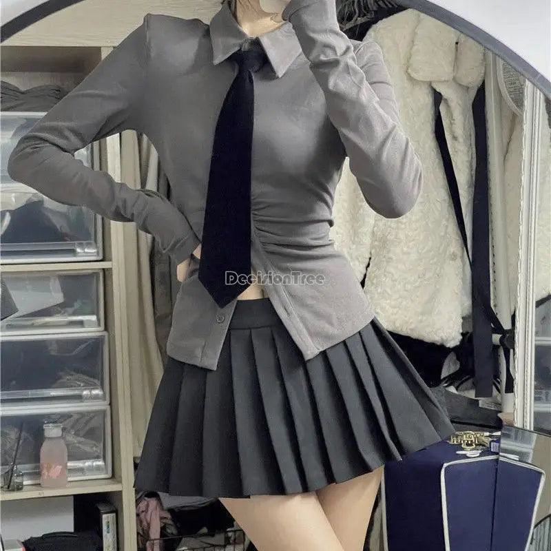 2023 Japan korea college  jk uniform suit women's autumn winter long sleeves girl sexy slim pleated skirt jk school uniform a714