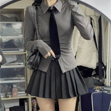 2023 Japan korea college  jk uniform suit women's autumn winter long sleeves girl sexy slim pleated skirt jk school uniform a714