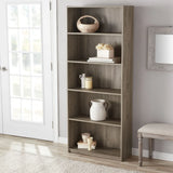 2023 Mainstays 5-Shelf Bookcase with Adjustable Shelves, Rustic Oak