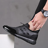 2023 Men's Shoes Quality Lycra+ Cow Leather Shoes Brand 5CM Increasing British Shoes New Summer Black Man Casual Height Shoes