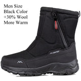 2023 New +30% Wool Women Snowboots More Warm Winter Shoes Non-Slip Waterproof Men’s Snow Boots Big Size 36-45 Outdoor Shoes