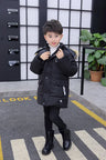 2023 New 4-14 Years Very Keep Warm Winter Boys Jacket Teenager Mid-Length Plus Velvet Thickening  Hooded Cotton Coat For Kids