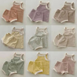 2023 New Baby Sleeveless Clothes Set Boy Girl Summer Thin Cotton Vest + Shorts 2pcs Suit Infant Outfits Toddler Breathable Set