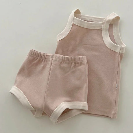 2023 New Baby Sleeveless Clothes Set Boy Girl Summer Thin Cotton Vest + Shorts 2pcs Suit Infant Outfits Toddler Breathable Set