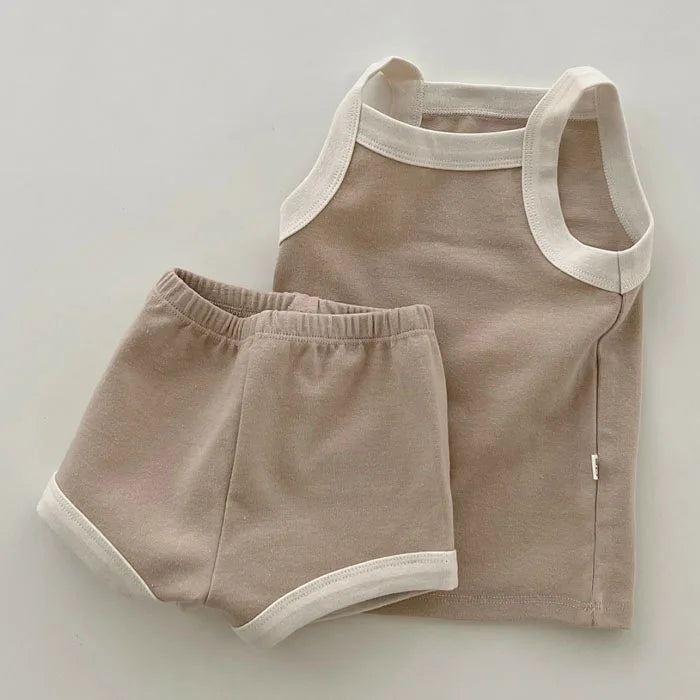 2023 New Baby Sleeveless Clothes Set Boy Girl Summer Thin Cotton Vest + Shorts 2pcs Suit Infant Outfits Toddler Breathable Set