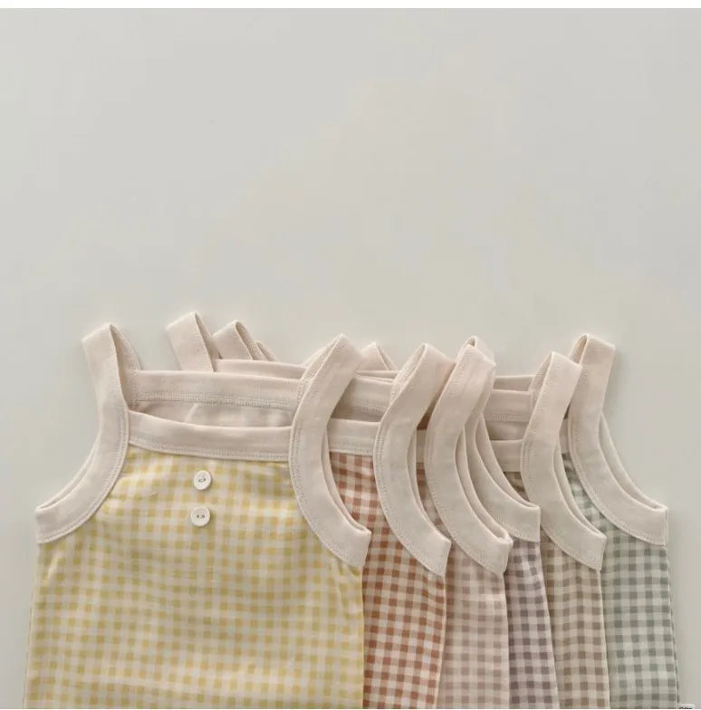 2023 New Baby Sleeveless Clothes Set Boy Girl Summer Thin Cotton Vest + Shorts 2pcs Suit Infant Outfits Toddler Breathable Set