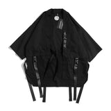 2023 New Japanese Traditional Black Kimono Cardigan Diablo Samurai Ninja Cosplay Suit Chinese Hanfu Style Coat Streetwear