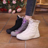 2023 New Plush Shoes for Women Winter Flat with Women's Short Barrel Boots Thick Sole Non-slip Ladies Snow Boot Zapatos De Mujer