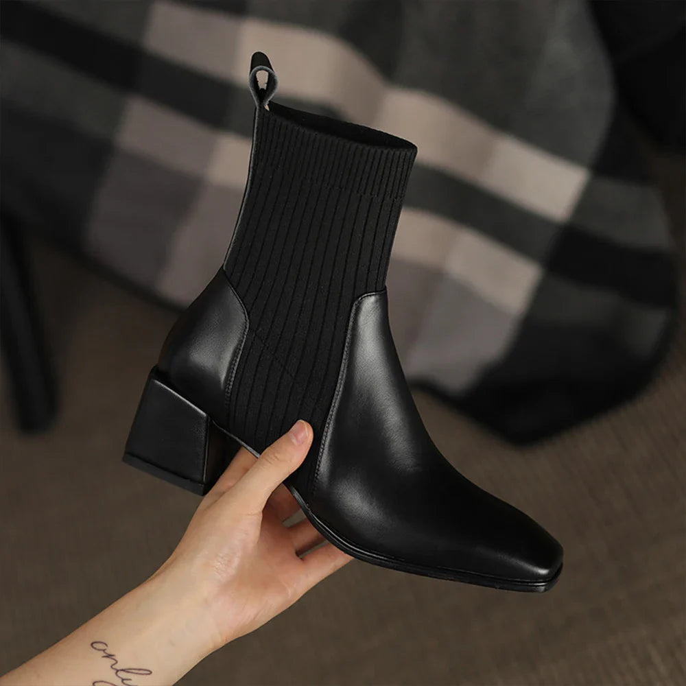 2023 New Retro Autumn Women’s Shoes Ankle Boots for Girls Fashion Platform Shoes Thick Heels Casual Office Winter Size 35-43