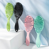 2023 New Solid Color Scalp Massage Curly Hair Brushes Comb Bath Untangling Hollow Hairbrush Health Care Tools for Women Baby