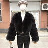 2023 New Style Women Fur Coat Real Fox Fur Jacket Natural Fox Fur Short Style Clothing Full Length Sleeve Female Coat