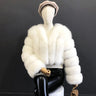 2023 New Style Women Fur Coat Real Fox Fur Jacket Natural Fox Fur Short Style Clothing Full Length Sleeve Female Coat