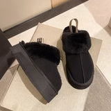 2023 New Suede Women's Flat Shoes Winter Fashion Indoor Solid Colour uggs Fur Slippers Casual Short Boots Shaggy Chelsea Boots