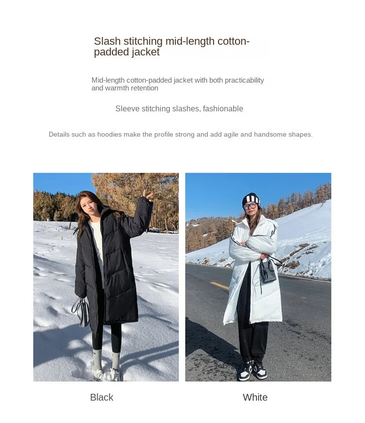 2023 New Winter Cotton Suit Women's INS. Korean Version Mid length Down Cotton Coat Popular Cotton Coat Bread Coat  5 1 Reviews