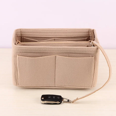 2023 New Women Make up Organizer Felt Insert Bag For Handbag Travel Inner Purse Portable Cosmetic Bags Fit Various Brand Bags