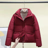 2023 New Women Parkas Winter Thick Casual Stand-up Collar Fashion Cotton Warm Short Jackets Korean Zipper White Coats Outwear