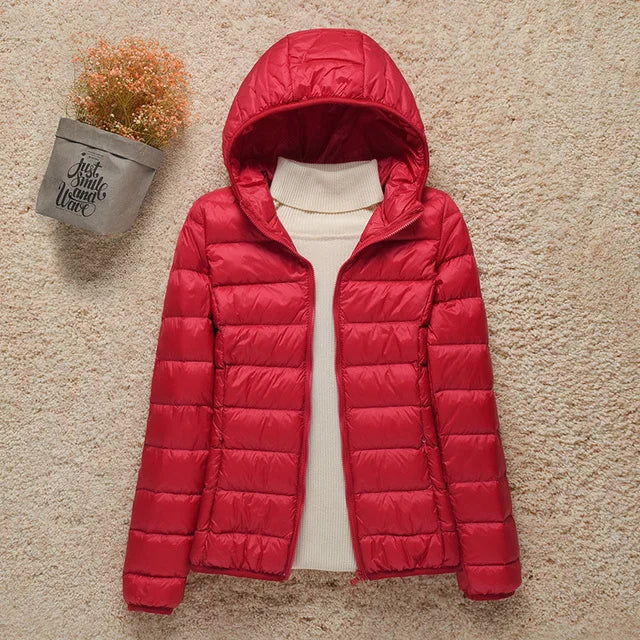 2023 New Women Thin Down Jacket White Duck Down Ultralight Jackets Autumn And Winter Warm Coats Portable Outwear