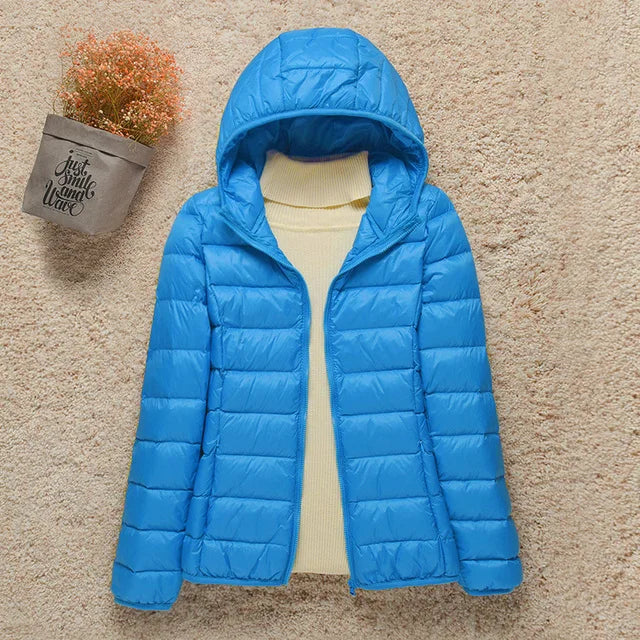 2023 New Women Thin Down Jacket White Duck Down Ultralight Jackets Autumn And Winter Warm Coats Portable Outwear