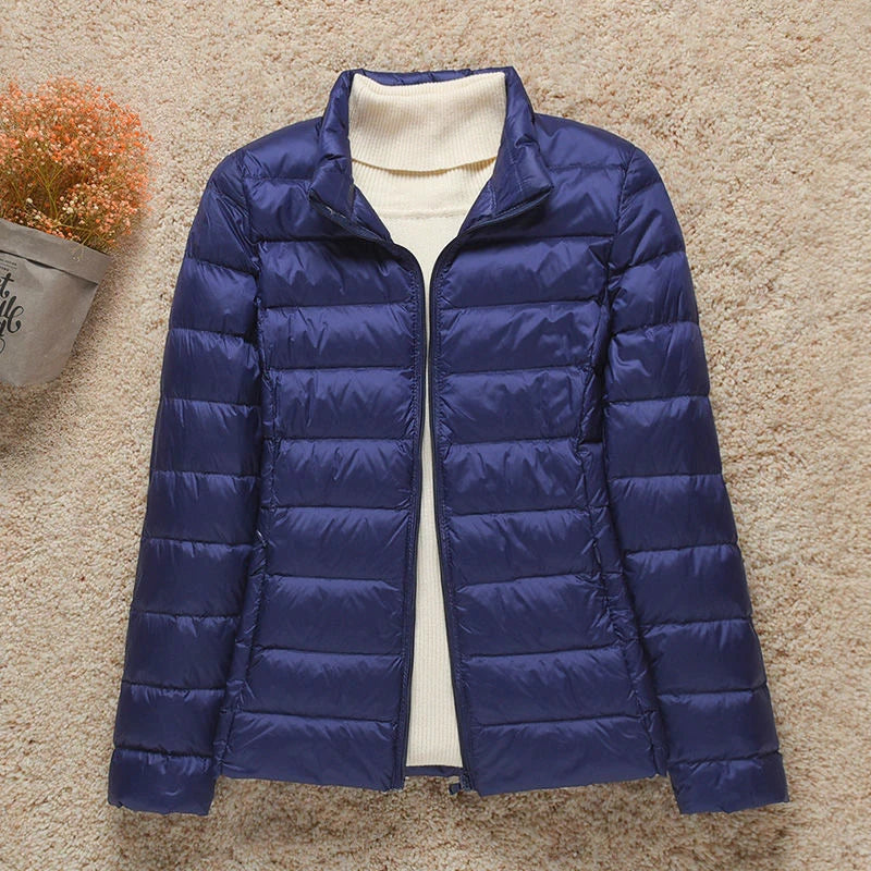 2023 New Women Thin Down Jacket White Duck Down Ultralight Jackets Autumn And Winter Warm Coats Portable Outwear