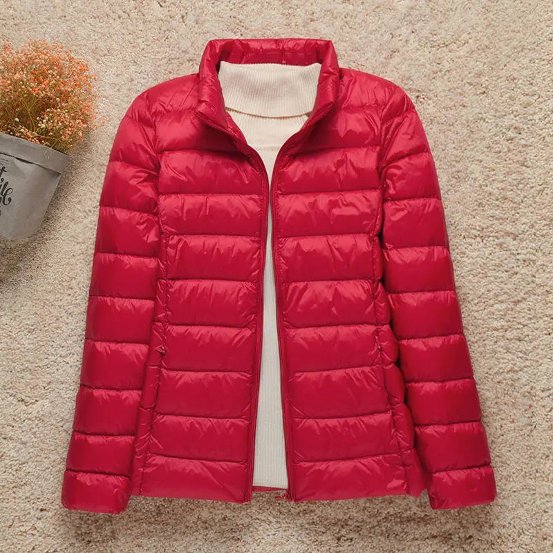 2023 New Women Thin Down Jacket White Duck Down Ultralight Jackets Autumn And Winter Warm Coats Portable Outwear