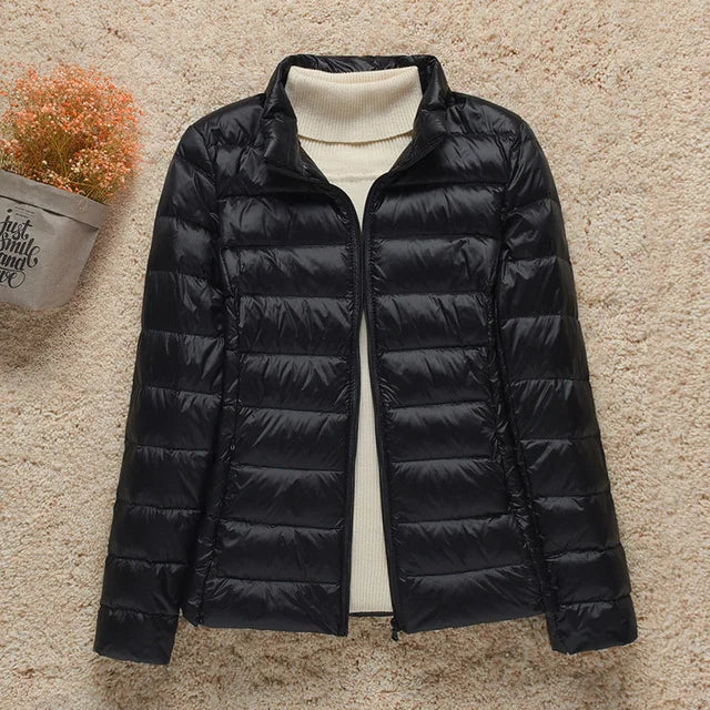 2023 New Women Thin Down Jacket White Duck Down Ultralight Jackets Autumn And Winter Warm Coats Portable Outwear