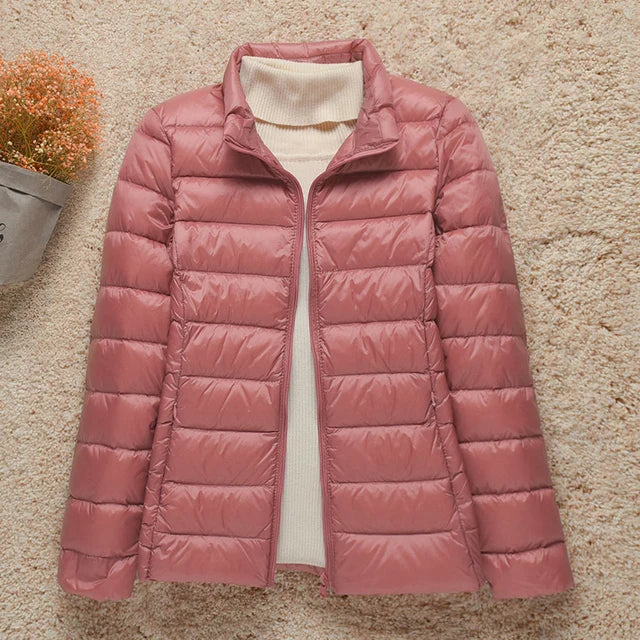 2023 New Women Thin Down Jacket White Duck Down Ultralight Jackets Autumn And Winter Warm Coats Portable Outwear