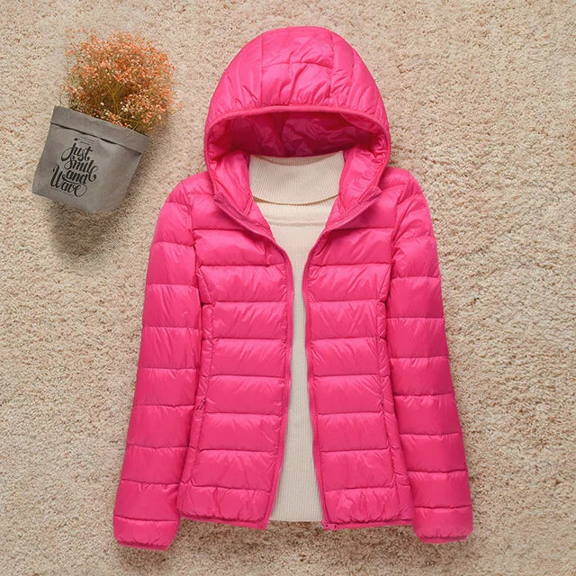 2023 New Women Thin Down Jacket White Duck Down Ultralight Jackets Autumn And Winter Warm Coats Portable Outwear