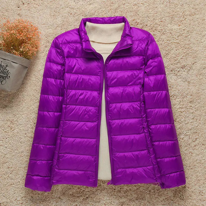 2023 New Women Thin Down Jacket White Duck Down Ultralight Jackets Autumn And Winter Warm Coats Portable Outwear