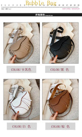 2023 New Women 's Bag Casual Saddle Bag Pu Solid Color Diagonal Bag Fashion Easy Matching Lady Handbag and Purses Luxury  Bag