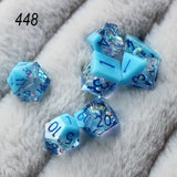 2023 Resin Dice 7PCs Dnd Set Solid Polyhedral D&D Dice DND For Role Playing Rpg Rol Pathfinder Board Game Dragon Scale Gifts