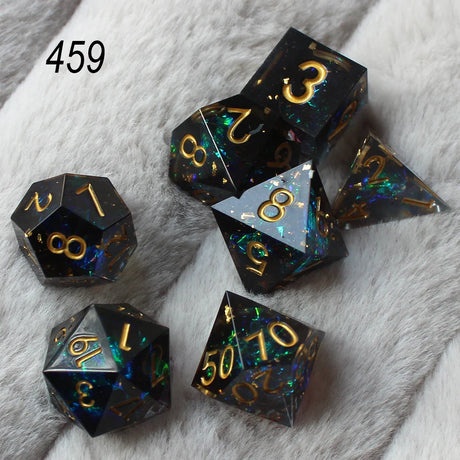 2023 Resin Dice 7PCs Dnd Set Solid Polyhedral D&D Dice DND For Role Playing Rpg Rol Pathfinder Board Game Dragon Scale Gifts