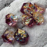 2023 Resin Dice 7PCs Dnd Set Solid Polyhedral D&D Dice DND For Role Playing Rpg Rol Pathfinder Board Game Dragon Scale Gifts