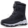 2023 Rotating Button Men Boots Plush Warm Snow Boots Winter Shoes Waterproof Anti Slip Hiking Boots Outdoors Desert Combat Boots