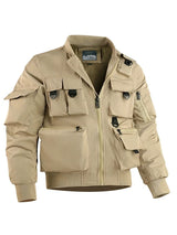 2023 Spring And Autumn Men's New Multifunctional Military Off-Road Jacket Multi-Pocket Simple Solid Color Casual